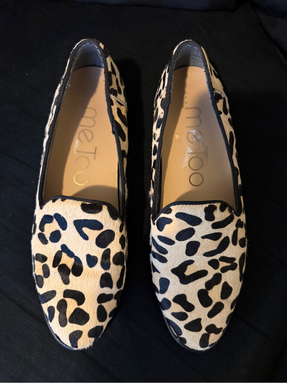 Me Too Women's Genuine Fur Leopard Print Loafers, 8.5M